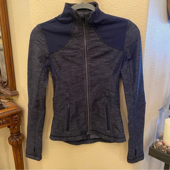 LULULEMON Women Navy Gray Define Zipped Athletic Jacket Size 2 - Picture 1 of 7